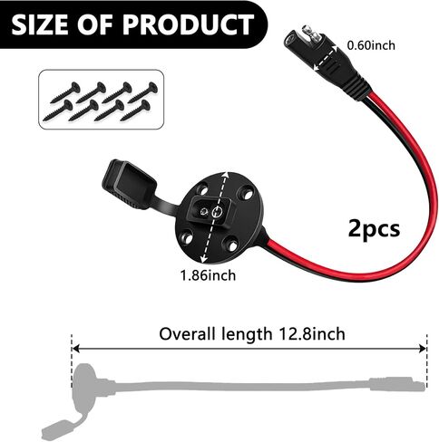 2PCS 12AWG SAE Connector,SAE Extension Cable Power for Solar Outlet Plug,Universal Electrical Connectors Quick Connect for Solar Pane of Car,Truck,RV,Motorcycle in Saudi Arabia