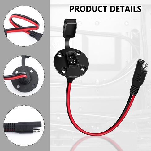 2PCS 12AWG SAE Connector,SAE Extension Cable Power for Solar Outlet Plug,Universal Electrical Connectors Quick Connect for Solar Pane of Car,Truck,RV,Motorcycle in Saudi Arabia