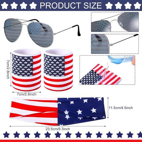 9 Pcs Patriotic Fanny Pack Beverage Beer Belt Set USA Belt Bag American Fanny Pack with Suspenders Drink Holder American Flag Headband Wristband for 4th of July National Day Outdoor Party Dress Up in Saudi Arabia