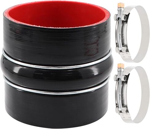 ID 3 Inch Straight Coupler Silicone Hose 4 Ply 12 Inch Length as Turbocharger Tube Air Intake Pipe with 4 Stainless Steel T Clamps in Saudi Arabia