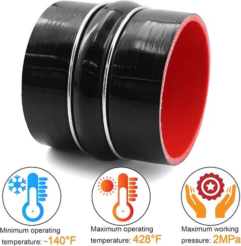 ID 3 Inch Straight Coupler Silicone Hose 4 Ply 12 Inch Length as Turbocharger Tube Air Intake Pipe with 4 Stainless Steel T Clamps in Saudi Arabia