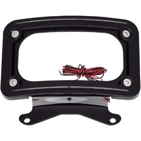 Motorcycle Curved License Plate Frame LED Running Light For Harley Road Street Glide FLHRXS King Special (Black)
