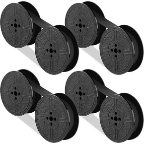 4 Pairs Universal Typewriter Ribbon Twin Spool Typewriter Ink Ribbon, Twin Spool Replacement Pack for Most Typewriter (Black)