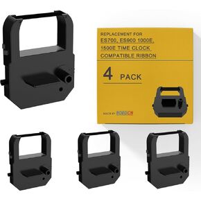 Compatible ES700 Time Clock Ribbon Replacement for Lathem 100E, 900E, 1000E, 1500E, 1600E, 5000EP, 7000E, 7500E, LT5000, VIS6011 and Acroprint ES700, ES900, 39-0121-000 Black (2 Pack)
