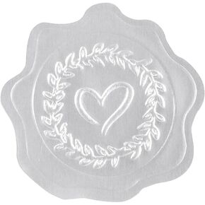 300pcs Silver Wax Seal Stickers - Heart Pattern Wedding & Greeting Card Seals - Self-Adhesive Silver Foil Stamps