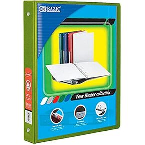 BAZIC 3 Ring Binder 1/2" Economy View Binders Organizer - Lime Green, Round Ring, Hold 100 Sheets Paper, for School Office Home, 1-Count