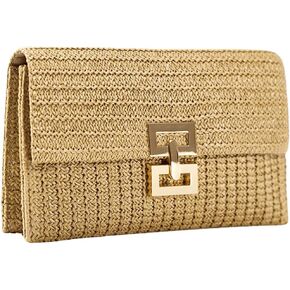 Verdusa Women's Straw Clutch Purses Summer Handbags Woven Envelope Clutches