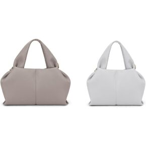 JQWYGB Cloud Pouch Bag Dumpling Clutch Purse (Grey+Mini White)