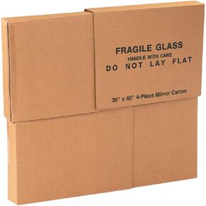 AVIDITI Corrugated Cardboard Box 30"L x 3.5"W x 40"H, 4 Piece Box, Artwork and Mirror Shipping and Mailing Boxes 30x3.5x40