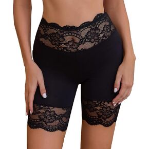 Hibluco Tummy Control Shapewear Lace Slip Shorts For Under Dresses Anti Chafe Women