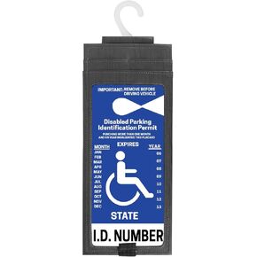 GNEGNI Handicap Placard Holder, Transparent Disabled Parking Permit Protective Cover with Hanger, Automotive Disabled Placard Cover with Pen Holder