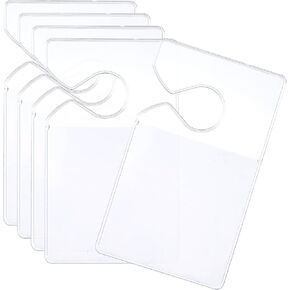 3 x 5'' 5 Pcs Clear Parking Permit Holder, Transparent Parking Passes Hanging for Car, Car Vertical Parking Lot Pass Rear View Mirror Hanger Parking Permit Hang Tag for Cars Trucks SUVs