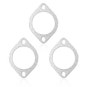 3pcs High Temp Gaskets, 3 Inch 2-Bolt Car Gasket Heavy Duty Flange Gasket Replacement OEM#120-06310-0002 Manifold Gasket Sealer for Header Down Dump Pipe