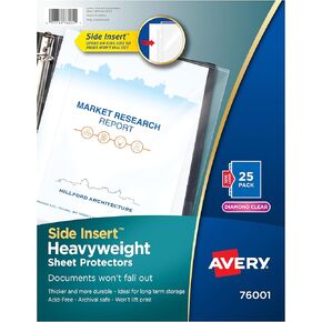 Avery Diamond Clear Secure Side-Load Sheet Protectors, Heavyweight, 25 Page Protectors (76001)