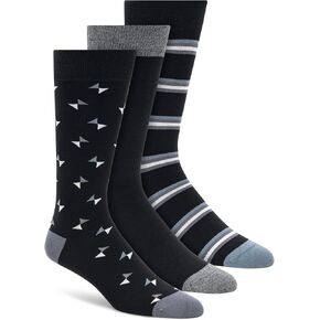 DKNY Men's 3 Pack Rayon Crew Dress Socks