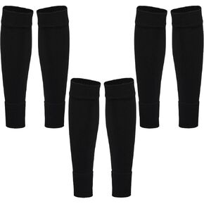3 Pairs Black Leg Sleeve Socks Shin for Men Women Soccer Running Cycling