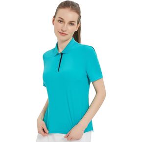 Women's Golf Polo Shirts Athletic Short Sleeve Shirts - Black XS