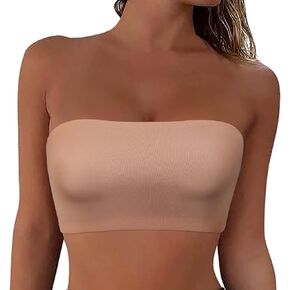 PrettyGuide Women's Wireless Strapless Bandeau Bra Bralettes Seamless No Padded Tube Top Bra