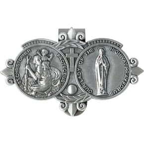 Saint St Christopher Medal for Car, Auto Car Sun Visor Clip, Bless Driving Safety Gift for New & Old Drivers Teens Girls Men