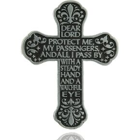 Needzo Motorist Prayer Cross Visor Clip, Religious Gifts of Protection for New Drivers and Passengers, 1 ¾ x 2 ½ Inches