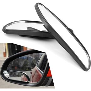 1 PC Car Convex Rear View Blind Spot Mirror, ABS Frame + HD Glass Mirror Auxiliary Reversing Wide-angle Mirror, Rearview Mirror Side Mirror Installation Mirror, for Cars, Trucks, SUVs (Black)