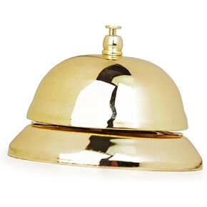 Premium Golden Call Bell - Ideal for Customer Service - School - Restaurant - Reception Areas - Hotel & Dinner Usage - Effective Buzzer for Attention - Pet Training Tool