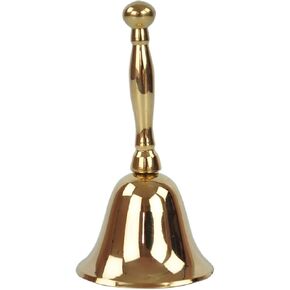 Maithil Art 4" Hand Held Service Bell - Polished Brass, Vintage Brass Reception Service Counter Lobby Concierge Patient Attendant Calling Call Bell