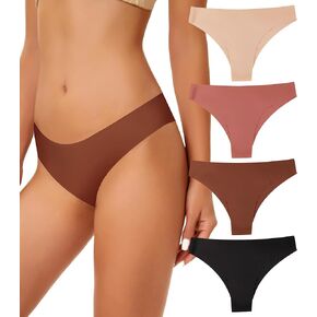 Womens Seamless Bikini Underwear Invisibles Briefs No Show Panties Cheeky Sexy Ladies Underwear Multipack