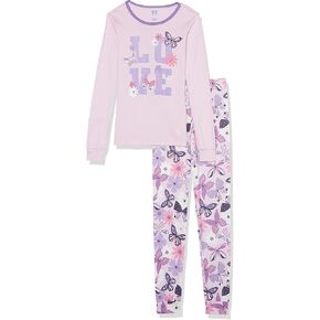 The Children's Place girls Long Sleeve Top and Pants Snug Fit 100% Cotton 2 Piece Pajama Set