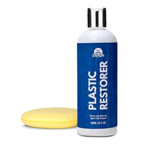 Plastic Restorer | Plastic and Vinyl Revitalizer! | Easy-to-Use Plastic Restorer for Cars | Safe Auto Detailing Supplies | Plastic Revitalizing Coating Agent | 300ml Kit w/Foam Applicator