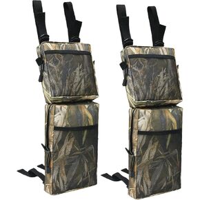 UNISTRENGH ATV Fender Bags 2-Pack ATV Tank Saddle Bags Cargo Storage Pack Hunting Fishing Bags, Black