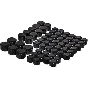 Motorcycle Bolt Covers Head Bolt Toppers Caps Chrome Kit for Harley 2017-2023 Touring Road King Street Glide Road Glide 2017-2023 (All Black)