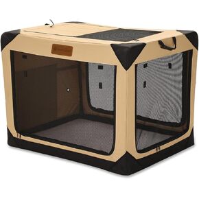 Soft Dog Crate for Small Dogs, 4-Door Foldable Collapsible Dog Crate with Soft Sides, Indoor & Outdoor Travel Dog Kennel