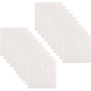 7 x 7 Square Clear Plastic Envelopes Die Cut Stencil Storage Holder 20 Pack Hook Loop Closure