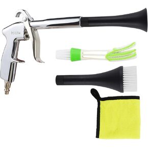 Car Cleaning Gun with Microfiber Cleaning Cloth Car Detailing Brush，High Pressure Air Blow Gun with 2 Set Nozzle, Interior Car Cleaning for Vehicle Upholstery Carpet Seat