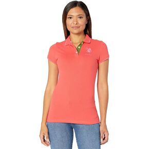 U.S. Polo Assn. Women's Triple Crown Short Sleeve Stretch Pique Polo Shirt