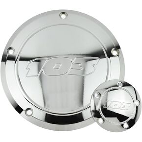 Motorcycle Derby Cover Timer Timing Cover Protector Guard Engine Cover 103 Fit for Harley Twin Cam Dyna Softail Touring Road King Electra Glide 1999-2015 (Chrome-B)