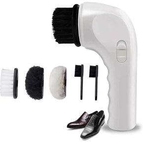 Shoe Shine Kit , Electric Shoe Polisher -USB Portable Leather Shoe Shine Kit for Shoe Clean and Polish – 4x Brush Head, Buffing Cloth