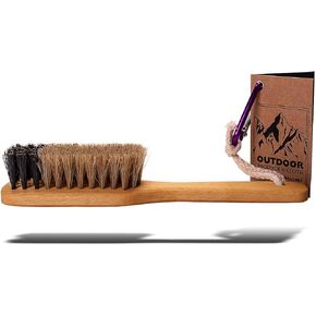 Valentino Garemi Outdoor Cleaning Brush – Genuine Boar Bristles - Mud Pet Hair or Stain Remove from Textile Fabric Cloths, Leather Footwear Materials - Made in Germany