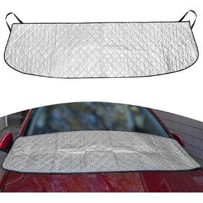 غطاء أمامي فضي للسيارة، حماية من الأوراق المتساقطة، الغبار، غطاء شمسي مقاوم للرياح ومقاوم للماء لجميع المواسم، شريط مطاطي + امتصاص، عالمي لمعظم السيارات وسيارات الدفع الرباعي (66.9 بوصة × 17.7 بوصة) in Kuwait