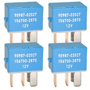 AC Relay 90987-02027 (Pack of 4), 4 Pins AC Relay Replace 90080-87026 90987-02028 Compatible with 1997-2014 Toyota Lexus and Scion Vehicles