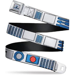 Belt Seatbelt Buckle Star Wars R2D2 Bounding Parts White Black Blue Gray Red 32 to 52 Inches