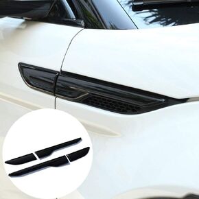 ABS Chrome Side Door Fender Air Vent Outlet Trim for Land Rover Range Rover Evoque 2012-2018 Car Accessories (Gloss Black)