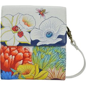 Anna by Anuschka Women’s Hand-Painted Genuine Leather Flap Organizer - Floral Melody