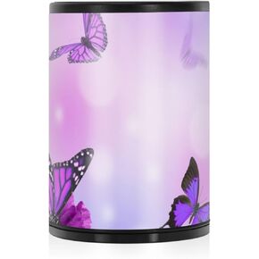 Purple Butterfly Car Ashtray, Portable Smokeless Automotive Ashtray with Lid for Most Car Holder, Home Use, Office, Travel