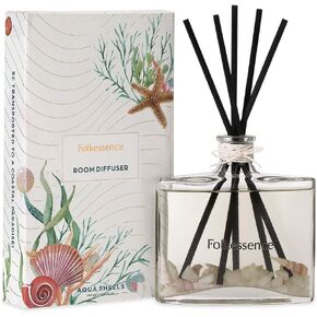 Folkulture Reed Diffuser, Reed Diffusers for Home, Scent Diffusers for Home, 5 Reed Diffuser Sticks, 5.07 fl oz, Bathroom Decor, Scent Diffuser, Aroma Diffuser, Guest Bathroom, Rose Quartz Crystal