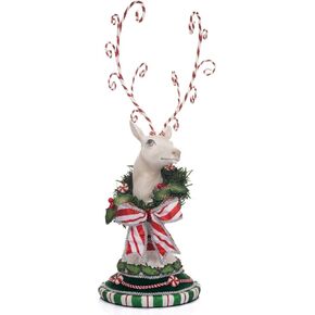 Katherine's Collection 2023 Peppermint Palace Deer Head with Wreath Figure White in Saudi Arabia