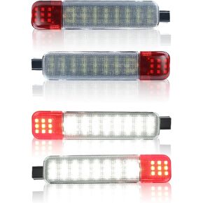 LED Door Interior Lights Door Panel Courtesy Warning Light Lamp Kit Compatible with Silverado/Sierra C/K 1500 2500 3500 Avalanche Yukon Suburban Cadillac Hum-mer H2 Tahoe (Red and White, 2pcs)