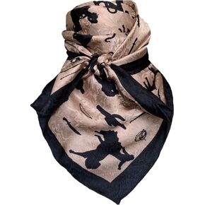 Wyoming Traders Cowboy Silhouette Wild Rag 100% Silk Scarf Bandana Multiple Colors and Sizes