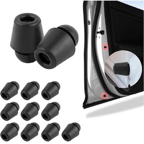 12PCS Rubber Car Door Bumpers Pads, Auto Doors Bumper Guard Protector Shock Absorber Mats Slam Stopper for Front/Rear for Noise Reduction Universal Cars Accessories Fit Most Vehicle SUV Truck(Black)